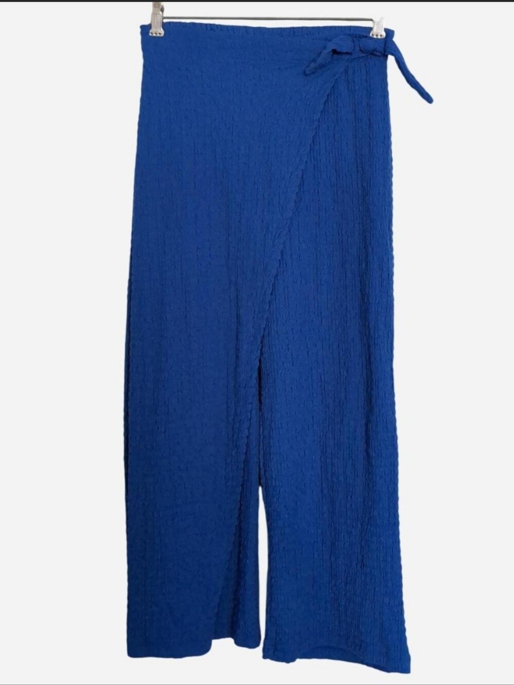 Zara Kids Blue Textured Pareo Wide Leg Skirt Pants | Size 11-12Y (152cm)